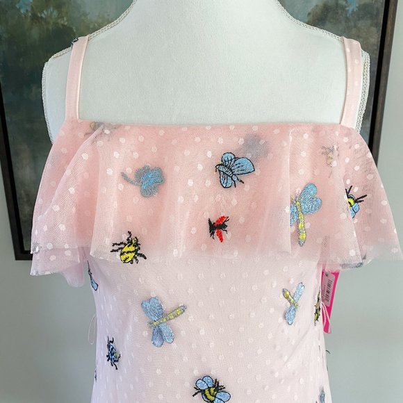 Betsey Johnson - Embroidered Pink Cottagecore Zip Dress - Picture 11 of 16